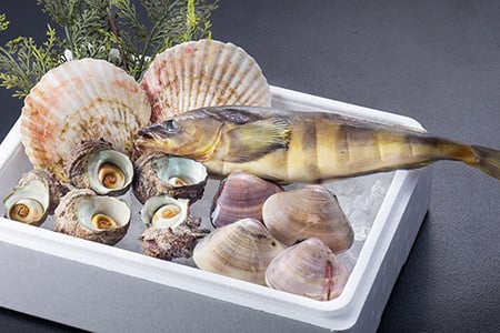 縞ホッケの干物とバーベキュー貝セットの商品画像
